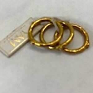 YAM brand 3-ring set in gold plated bronze NWT Size 7 to 7-1/2